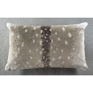 Scalamandre Antelope Lumbar Pillow with Insert 14x22 Fawn Luxury Designer
